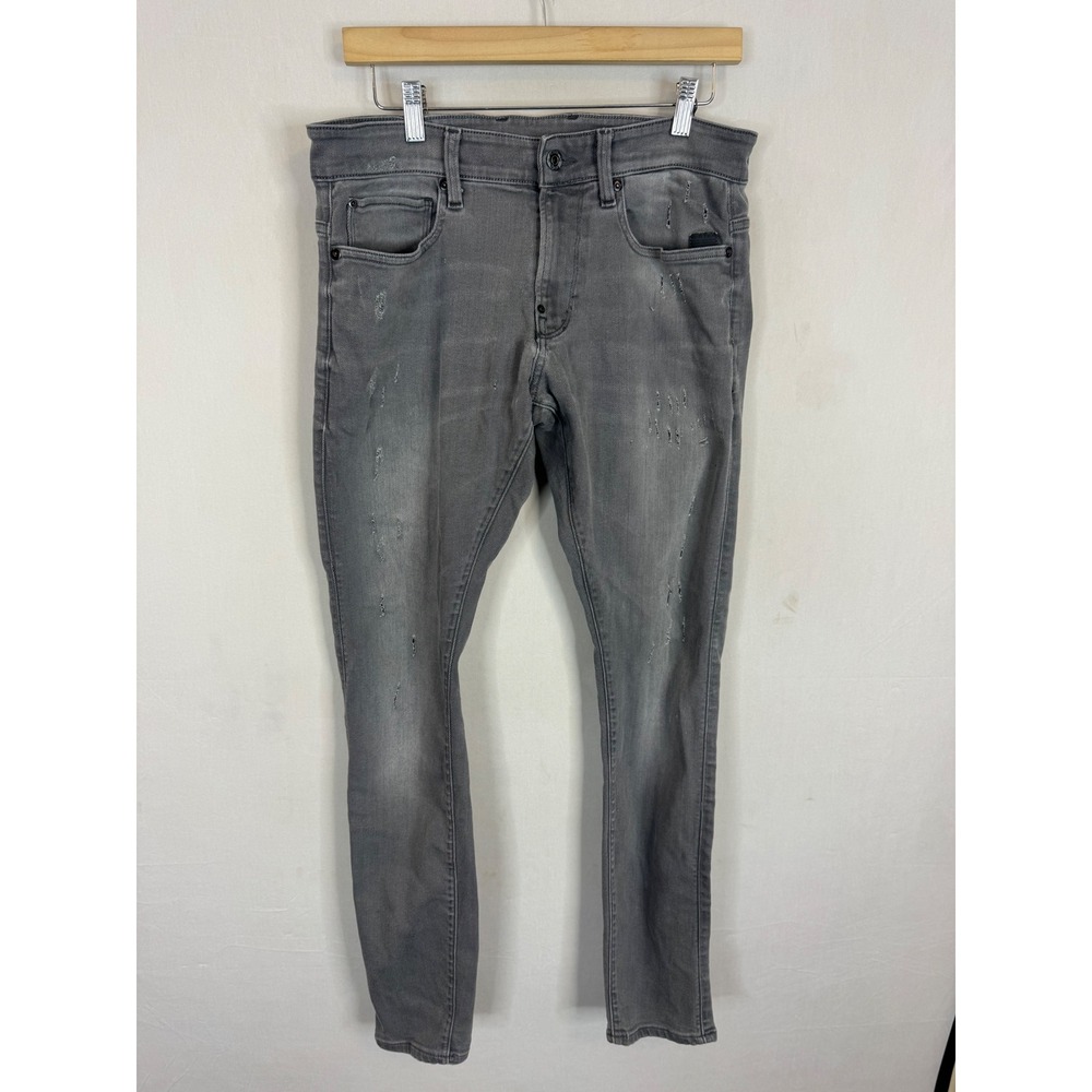 G-Star RAW Revend Skinny Jeans Grey Distressed Denim 51010-B132-1243 Mens 32x32